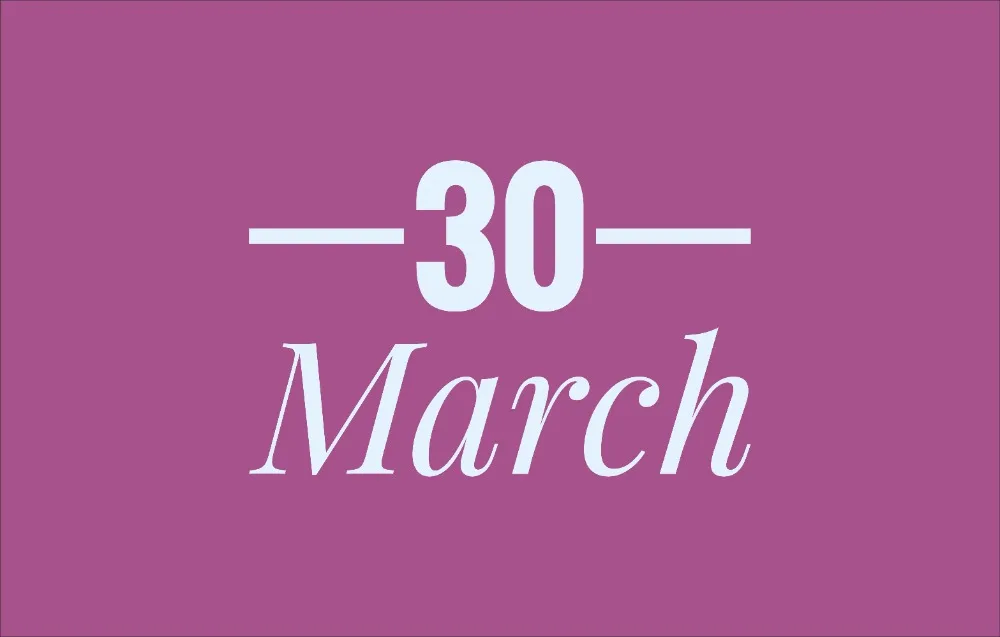 March 30th International Holidays - List of National Events on 30 March