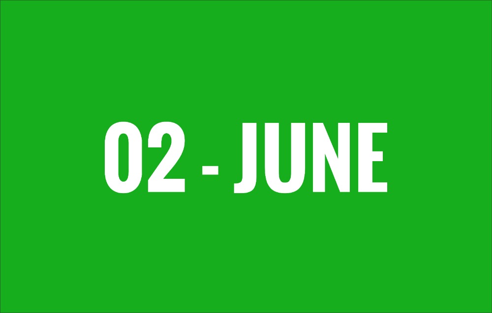 List of International Events on June 2nd - National Holidays 02 June